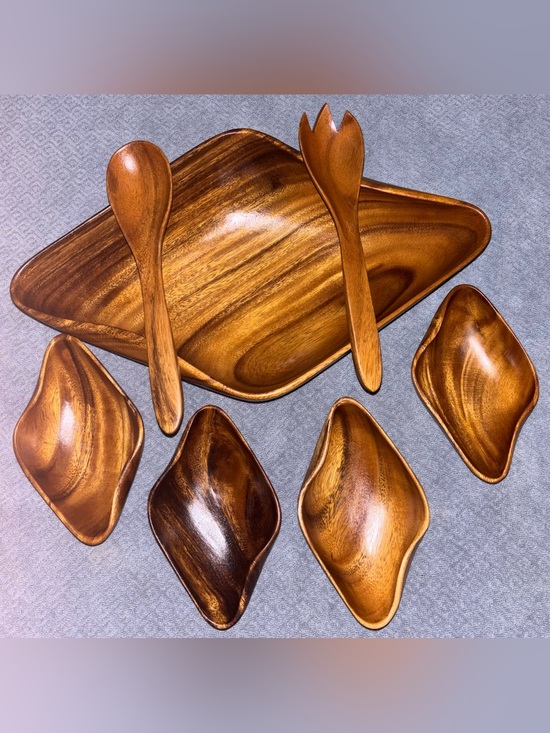 Genuine Kamani Wood Other - 🌴 Bring Pure 1960s MCM Vibes to Your Table! 🌴